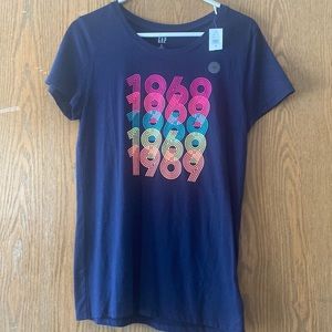 Gap M women's tee "1969", NWT. Woodstock, Moon Landing, Manson/Tate!! WOW